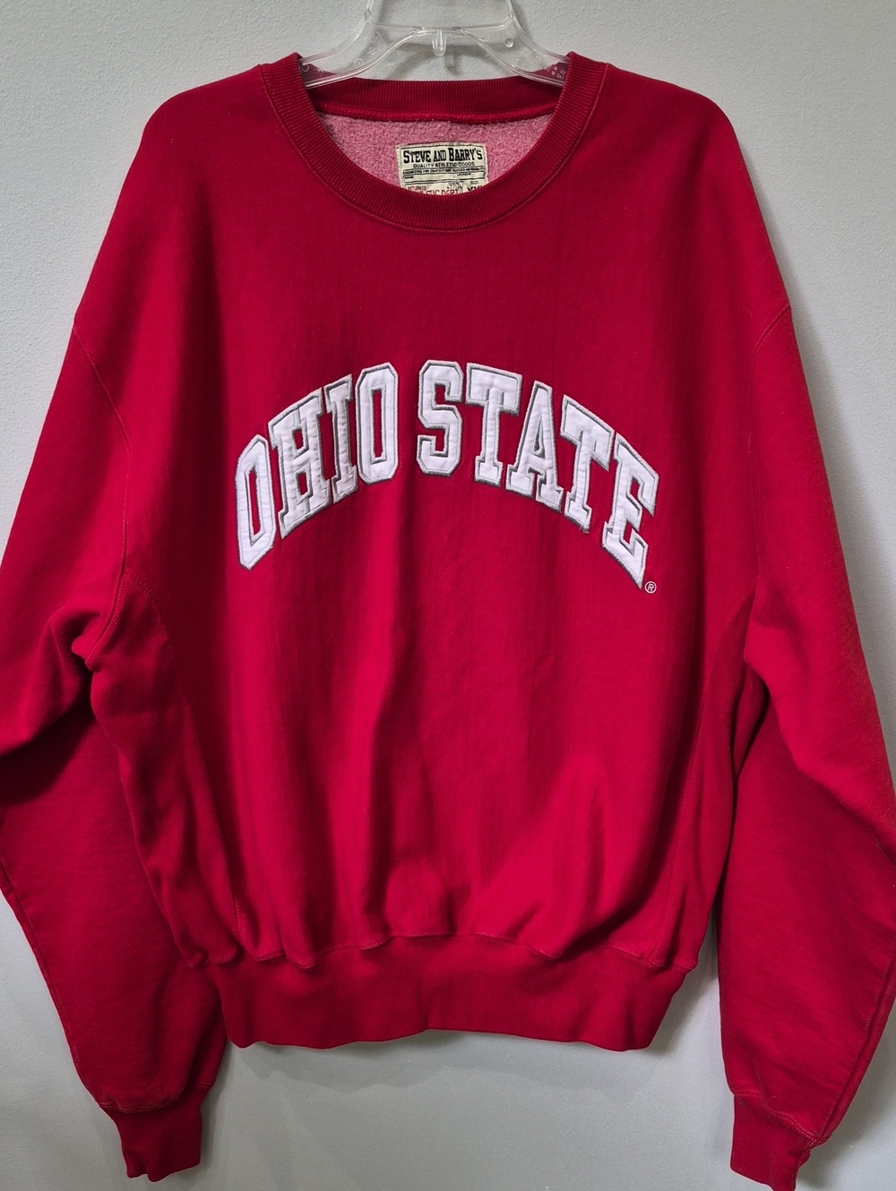 Vtg Steve & Barry's Sweatshirt Mens 2XL Ohio State Satin Spell Out Crewneck
